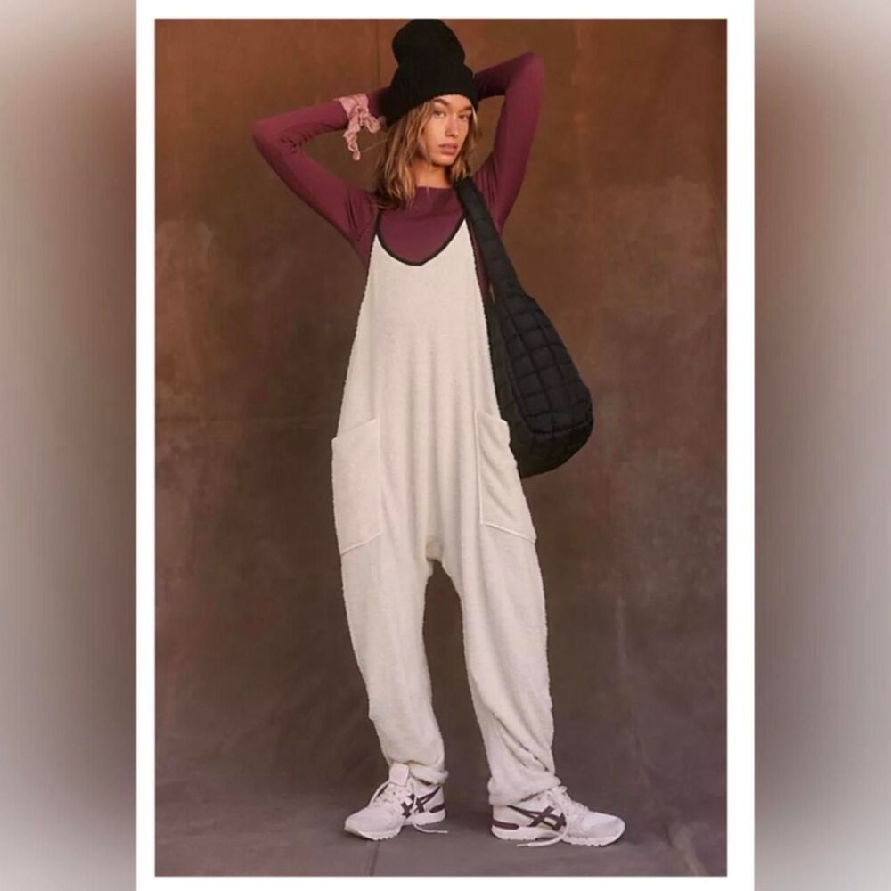 Free-people Women's Cream and White Jumpsuit